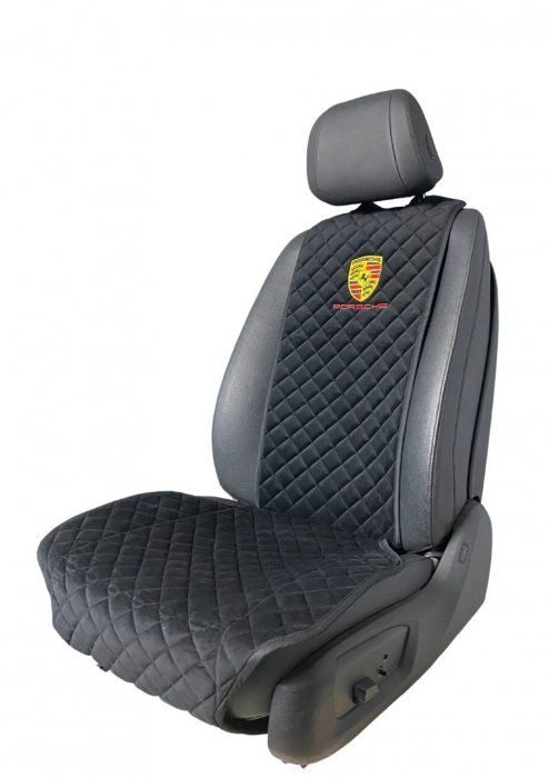 Накидки на сидения Передние накидки с вышивкой Porsche (черный)