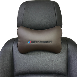 Подушка под шею коричневая с вышивкой 